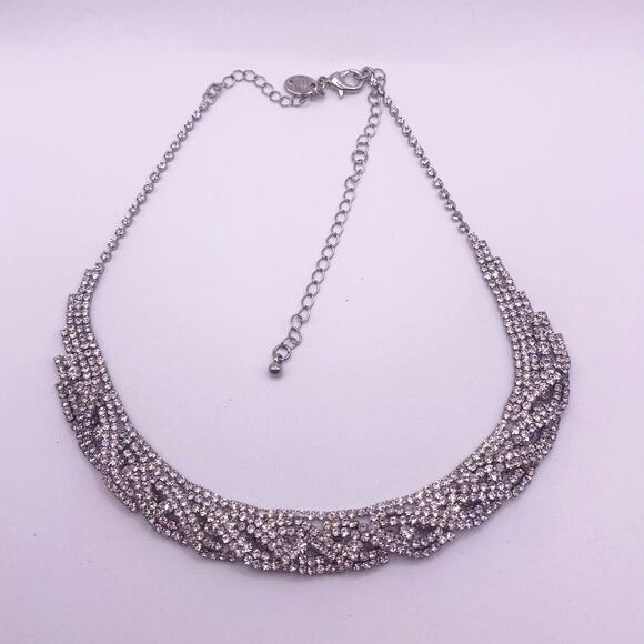 Vintage Charming Charlie Full Rhinestones Collar Necklace - Picture 6 of 7